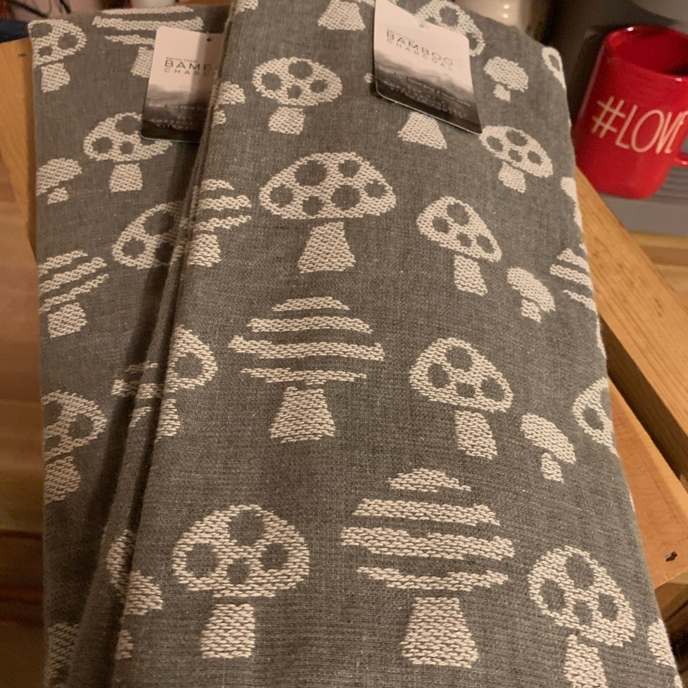 Set of Four Mushroom Kitchen Towels